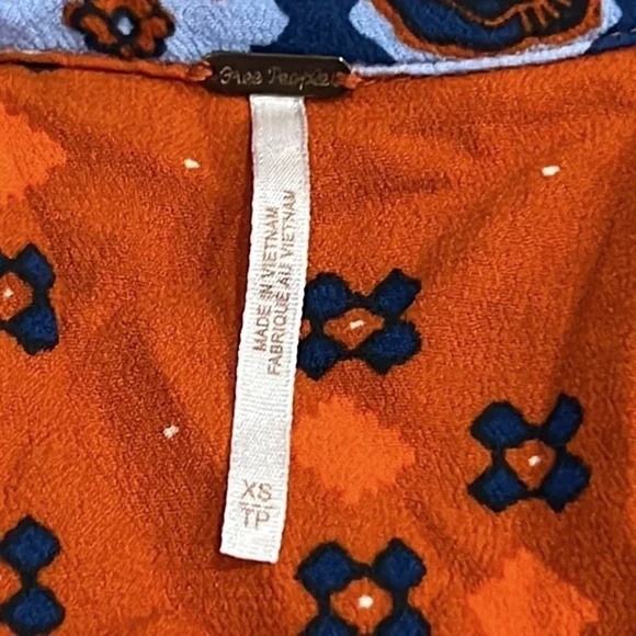 Free People Charlotte Boho Racer Back Long Top Tunic 100% Rayon Pockets - Picture 13 of 16